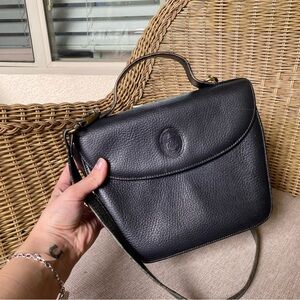 Mark Cross Black Leather Top Handle Handbag